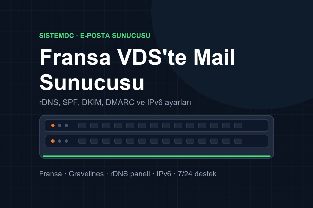 Fransa VDS'te Mail Sunucusu Kurulumu: rDNS, SPF, DKIM, DMARC ve IPv6 Ayarları