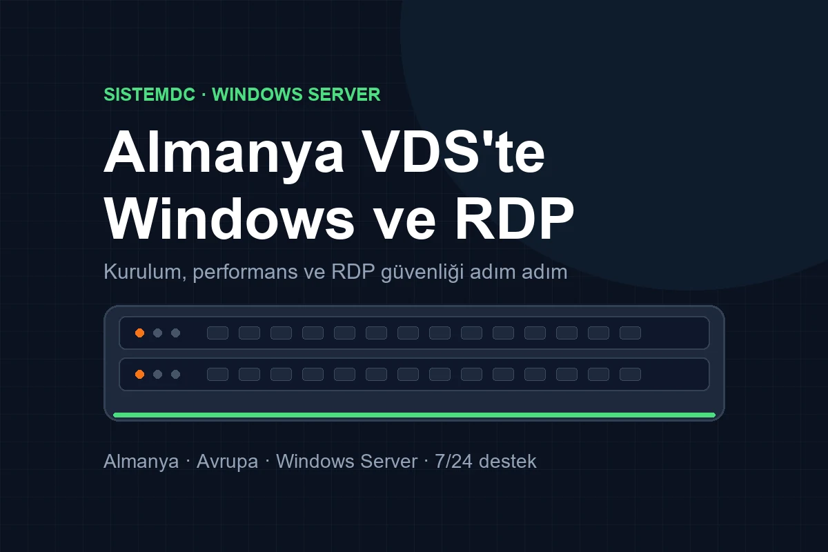 Almanya VDS'te Windows Serve...